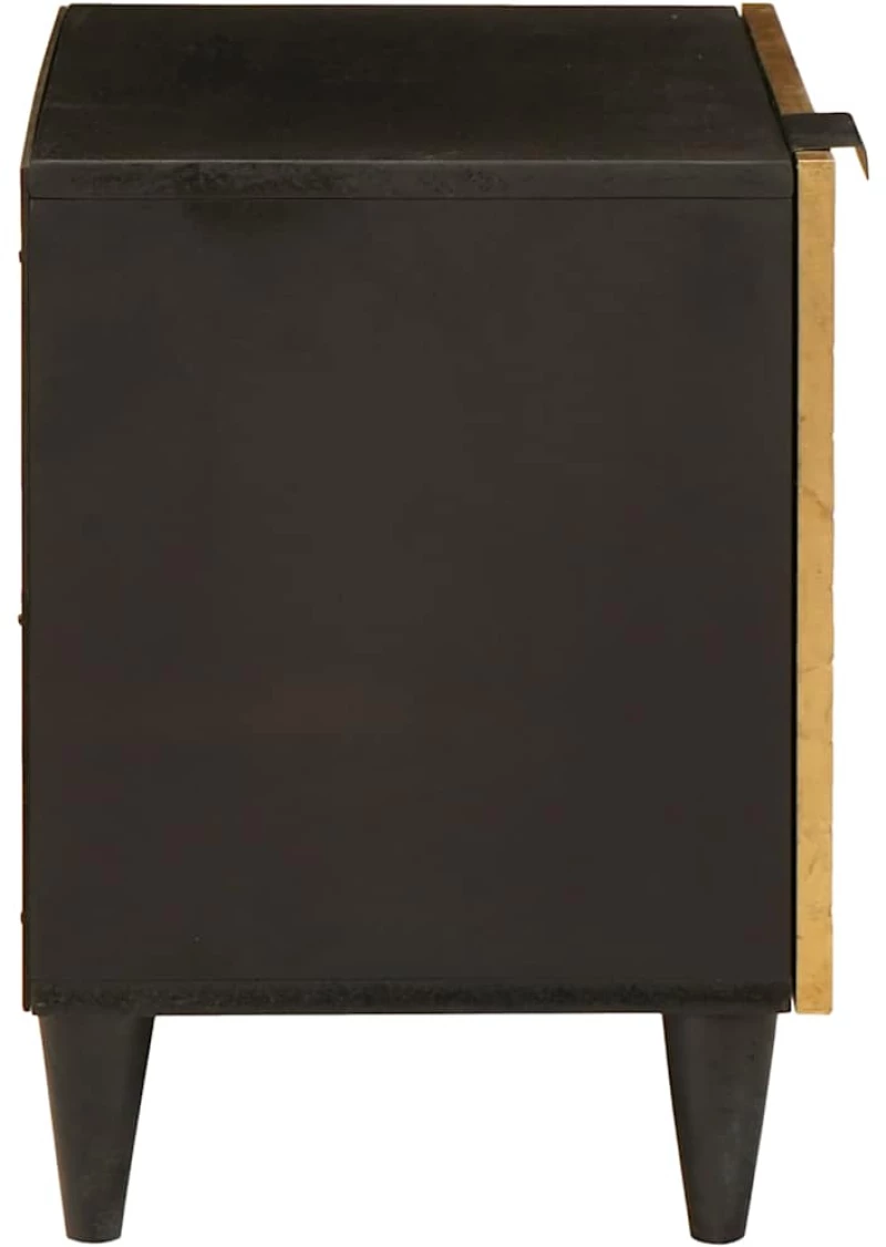 vidaXL Κομοδίνο 2 pcs Μαύρο και Χρυσό 40 x 33.5 x 46 εκ