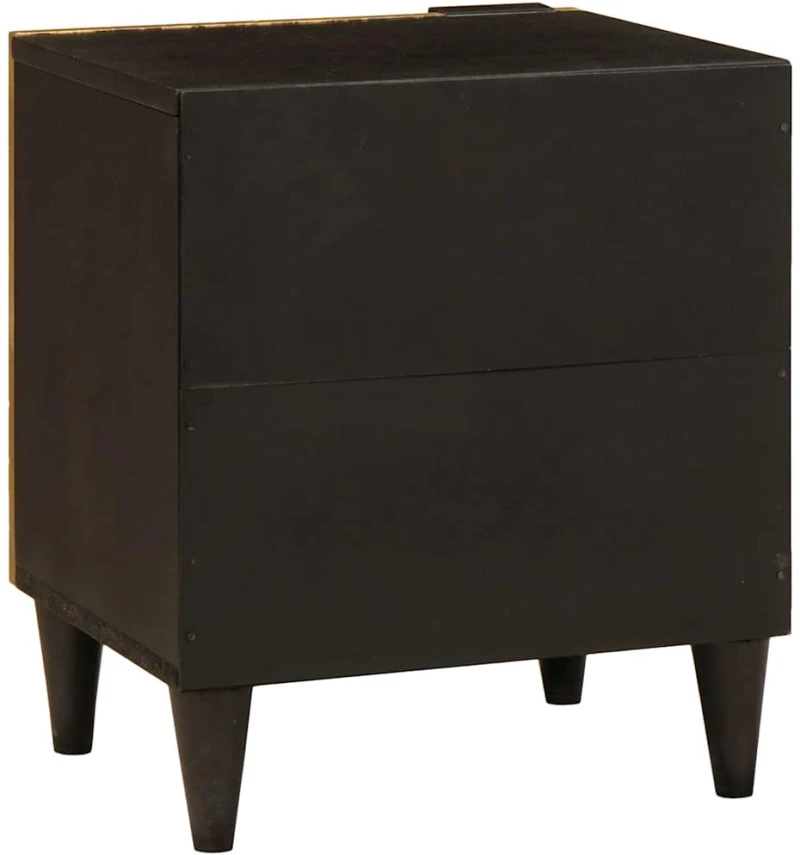 vidaXL Κομοδίνο 2 pcs Μαύρο και Χρυσό 40 x 33.5 x 46 εκ