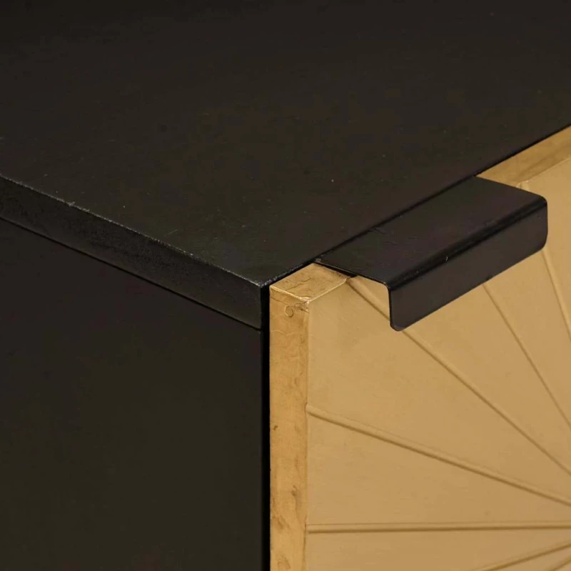 vidaXL Κομοδίνο 2 pcs Μαύρο και Χρυσό 40 x 33.5 x 46 εκ