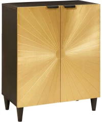 vidaXL Πλαϊνό γραφείο Μαύρο και Χρυσό 60 x 33 x 75 cm