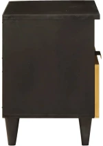 vidaXL Κομοδίνο με συρτάρι 2 pcs Μαύρο και Χρυσό 40 x 33 x 46 εκ.