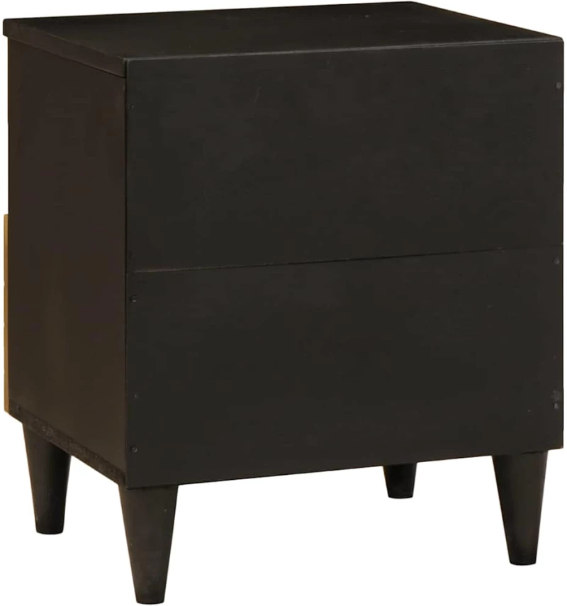 vidaXL Κομοδίνο με συρτάρι 2 pcs Μαύρο και Χρυσό 40 x 33 x 46 εκ.