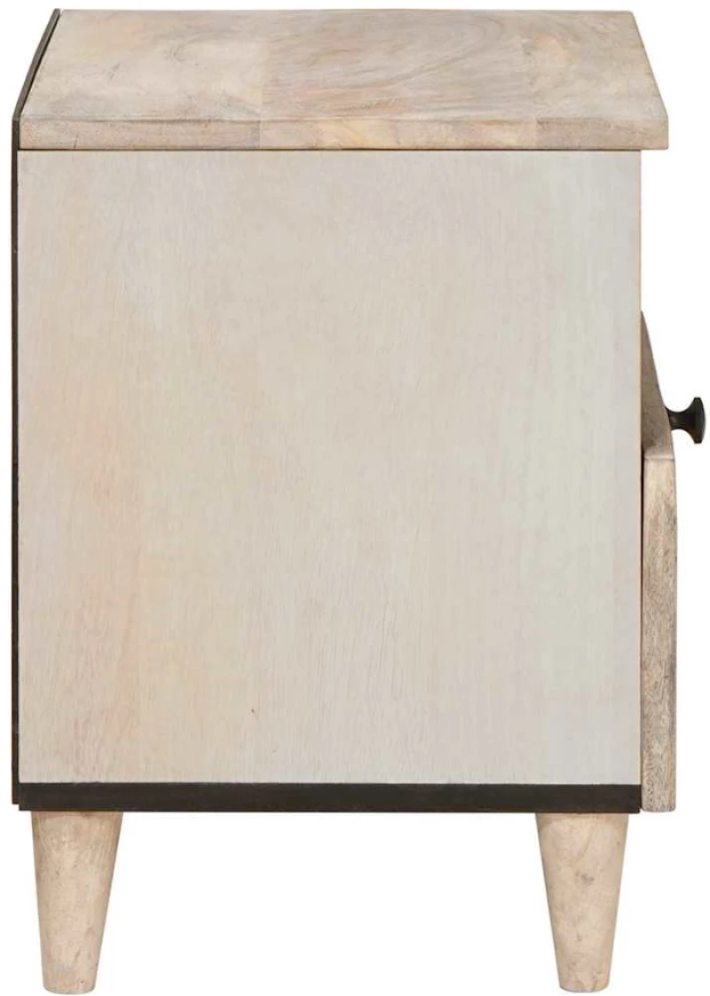 vidaXL Κομοδίνο 2 pcs Μπεζ 40 x 33 x 46 εκ. Μασίφ ξύλο μάνγκο