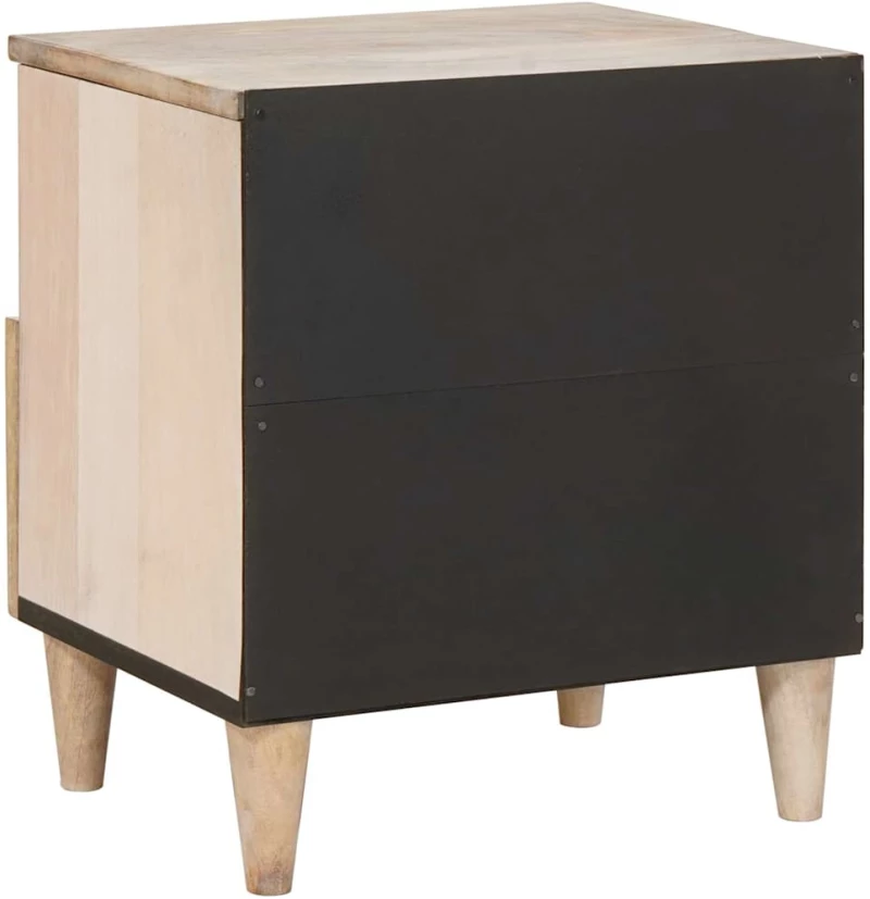 vidaXL Κομοδίνο 2 pcs Μπεζ 40 x 33 x 46 εκ. Μασίφ ξύλο μάνγκο
