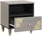 vidaXL Κομοδίνο 2 pcs Γκρι 40 x 33 x 46 εκ. Μασίφ ξύλο μάνγκο