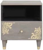 vidaXL Κομοδίνο 2 pcs Γκρι 40 x 33 x 46 εκ. Μασίφ ξύλο μάνγκο
