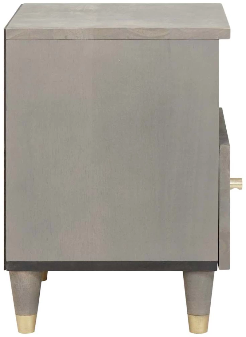 vidaXL Κομοδίνο 2 pcs Γκρι 40 x 33 x 46 εκ. Μασίφ ξύλο μάνγκο