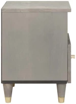 vidaXL Κομοδίνο 2 pcs Γκρι 40 x 33 x 46 εκ. Μασίφ ξύλο μάνγκο