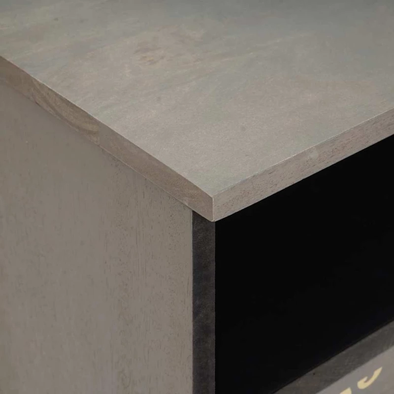 vidaXL Κομοδίνο 2 pcs Γκρι 40 x 33 x 46 εκ. Μασίφ ξύλο μάνγκο