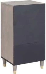 vidaXL Πλαϊνό γραφείο με συρτάρι Γκρι και Χρυσό 40 x 33.5 x 75 εκ