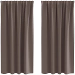 vidaXL Κουρτίνες 2 pcs Σκούρο καφέ Σκούρο καφέ Πολυεστέρας