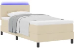 vidaXL Κρεβάτι με ελατήρια με στρώμα Κρεμ 80 x 200 cm ύφασμα