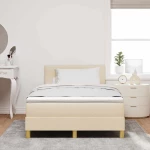 vidaXL Κρεβάτι με ελατήρια με στρώμα Κρεμ 120 x 190 cm ύφασμα