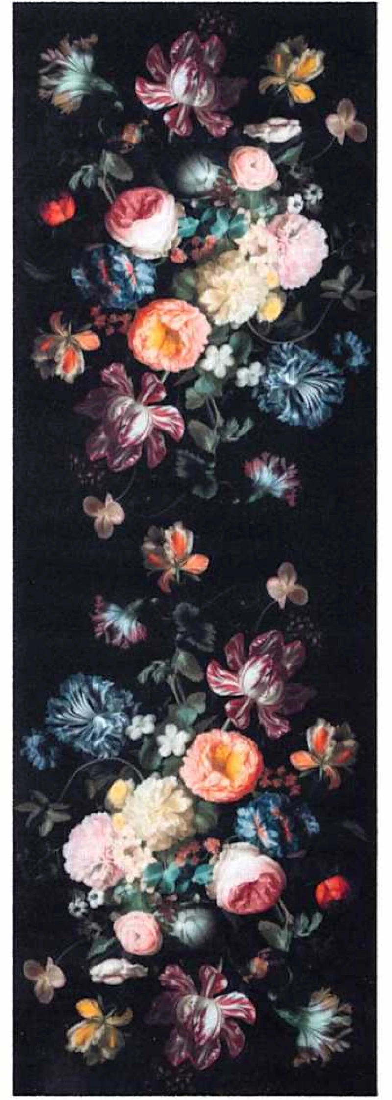 vidaXL Χαλί Κουζίνας Floral Μαύρο 180 x 60 cm Βελούδο