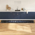 vidaXL Χαλί Κουζίνας Toile Μαύρο 300 x 60 εκ Βελούδο