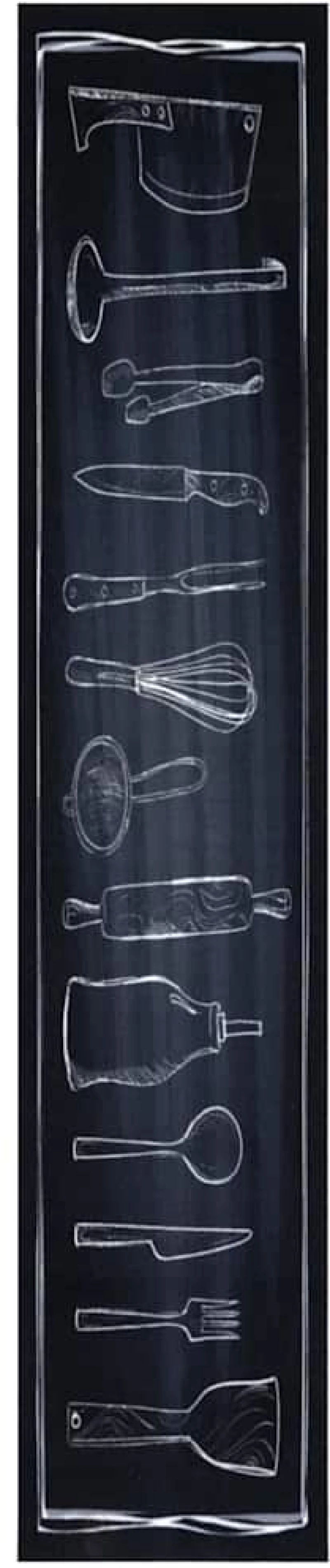 vidaXL Χαλί Κουζίνας Toile Μαύρο 300 x 60 εκ Βελούδο