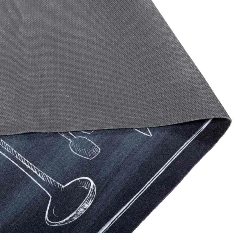 vidaXL Χαλί Κουζίνας Toile Μαύρο 300 x 60 εκ Βελούδο