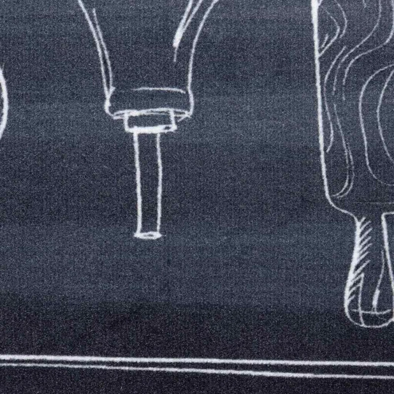 vidaXL Χαλί Κουζίνας Toile Μαύρο 300 x 60 εκ Βελούδο