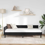 vidaXL Πλαϊνό Κρεβάτι Μαύρο 90 x 200 cm Βελούδο και Στιβαρή ξυλεία