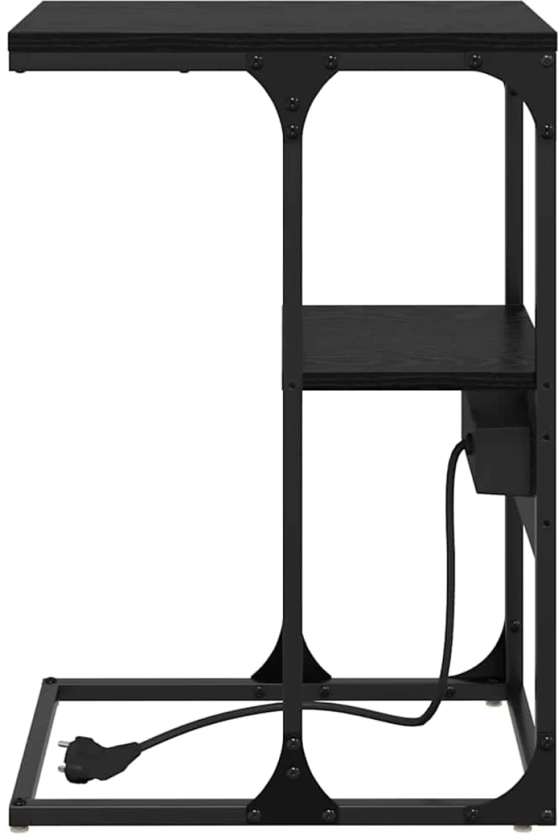 vidaXL Κομοδίνο Μαύρη δρυς 41.5 x 26 x 60.5 εκ Επεξεργασμένο ξύλο