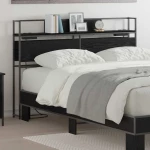 vidaXL Κεφαλάρι Αποθήκης με ράφι Μαύρη δρυς 135 cm Επεξεργασμένο ξύλο