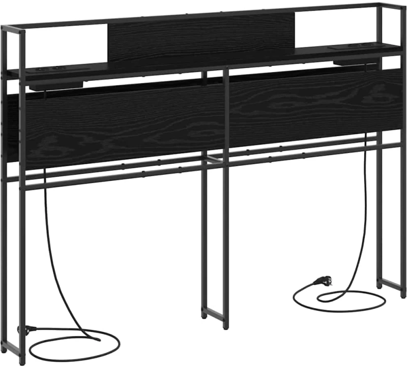 vidaXL Κεφαλάρι Αποθήκης με ράφι Μαύρη δρυς 135 cm Επεξεργασμένο ξύλο