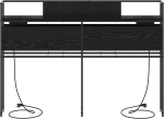 vidaXL Κεφαλάρι Αποθήκης με ράφι Μαύρη δρυς 135 cm Επεξεργασμένο ξύλο