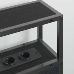 vidaXL Κεφαλάρι Αποθήκης με ράφι Μαύρη δρυς 200 cm Επεξεργασμένο ξύλο