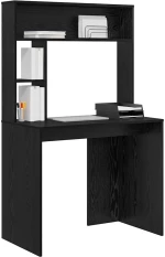 vidaXL Γραφείο με ράφι Μαύρη δρυς 91 x 50 x 149 εκ Επεξεργασμένο ξύλο