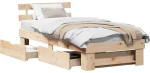vidaXL Σκελετός Κρεβατιού Καφέ 75 x 190 cm Μασίφ ξύλο πεύκου