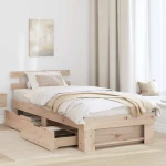 vidaXL Σκελετός Κρεβατιού Καφέ 75 x 190 cm Μασίφ ξύλο πεύκου