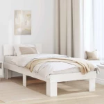 vidaXL Σκελετός Κρεβατιού Λευκό 75 x 190 cm Μασίφ ξύλο πεύκου