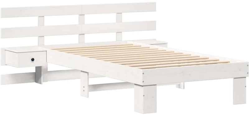 vidaXL Σκελετός Κρεβατιού Λευκό 90 x 200 cm Μασίφ ξύλο πεύκου