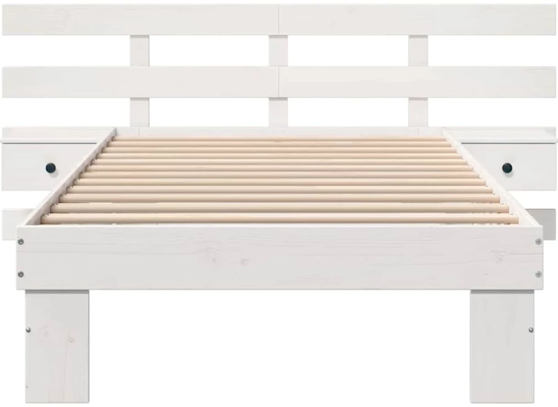 vidaXL Σκελετός Κρεβατιού Λευκό 90 x 200 cm Μασίφ ξύλο πεύκου