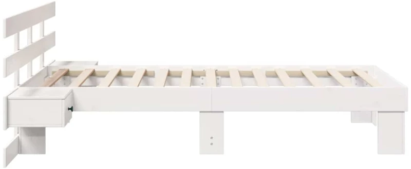 vidaXL Σκελετός Κρεβατιού Λευκό 90 x 200 cm Μασίφ ξύλο πεύκου