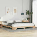 vidaXL Κρεβάτι δαπέδου Καφέ 180 x 210 cm Μασίφ ξύλο πεύκου