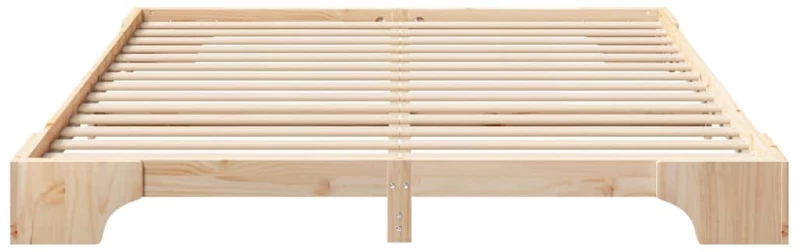 vidaXL Κρεβάτι δαπέδου Καφέ 180 x 210 cm Μασίφ ξύλο πεύκου