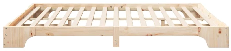 vidaXL Κρεβάτι δαπέδου Καφέ 180 x 210 cm Μασίφ ξύλο πεύκου