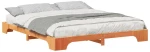 vidaXL Κρεβάτι δαπέδου με αποθήκευση Καφέ 200 x 210 cm ξύλο
