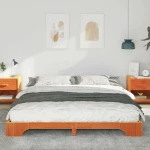 vidaXL Κρεβάτι δαπέδου με αποθήκευση Καφέ 200 x 210 cm ξύλο