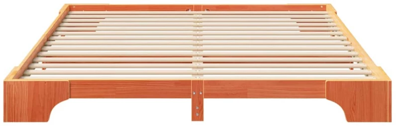 vidaXL Κρεβάτι δαπέδου με αποθήκευση Καφέ 200 x 210 cm ξύλο