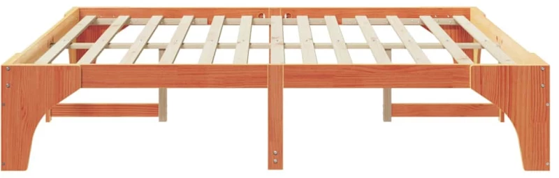 vidaXL Κρεβάτι δαπέδου Καφέ 200 x 200 cm Μασίφ ξύλο πεύκου