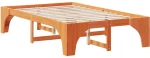 vidaXL Κρεβάτι δαπέδου Καφέ 120 x 200 cm Μασίφ ξύλο πεύκου