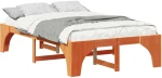 vidaXL Κρεβάτι δαπέδου Καφέ 120 x 200 cm Μασίφ ξύλο πεύκου