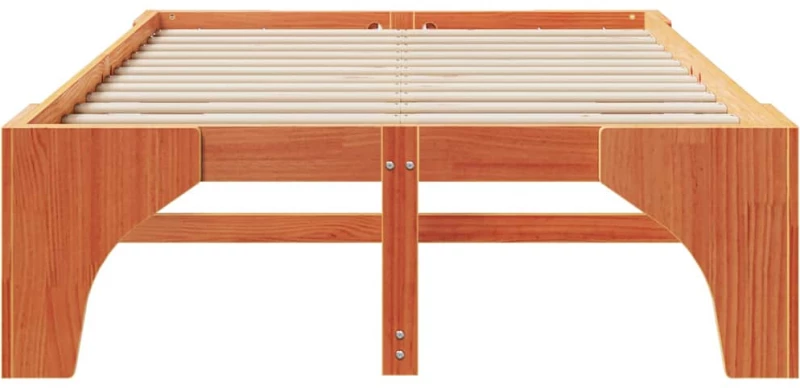vidaXL Κρεβάτι δαπέδου Καφέ 120 x 200 cm Μασίφ ξύλο πεύκου