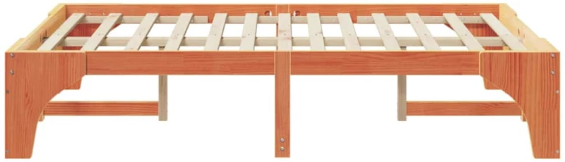 vidaXL Κρεβάτι δαπέδου Καφέ 120 x 200 cm Μασίφ ξύλο πεύκου