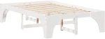 vidaXL Κρεβάτι δαπέδου Λευκό 135 x 190 cm Μασίφ ξύλο πεύκου