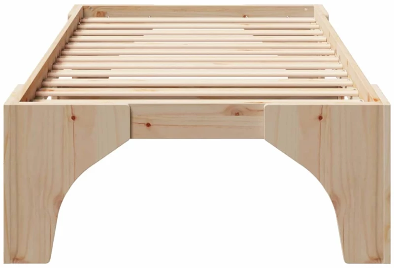 vidaXL Κρεβάτι δαπέδου Καφέ 100 x 200 cm Μασίφ ξύλο πεύκου
