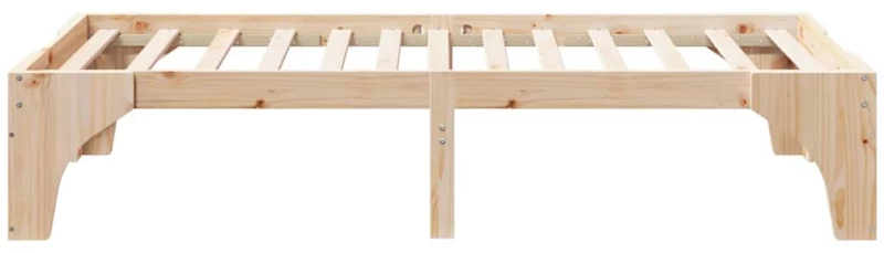vidaXL Κρεβάτι δαπέδου Καφέ 100 x 200 cm Μασίφ ξύλο πεύκου