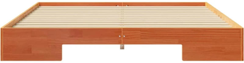 vidaXL Κρεβάτι δαπέδου Καφέ 180 x 200 cm Μασίφ ξύλο πεύκου